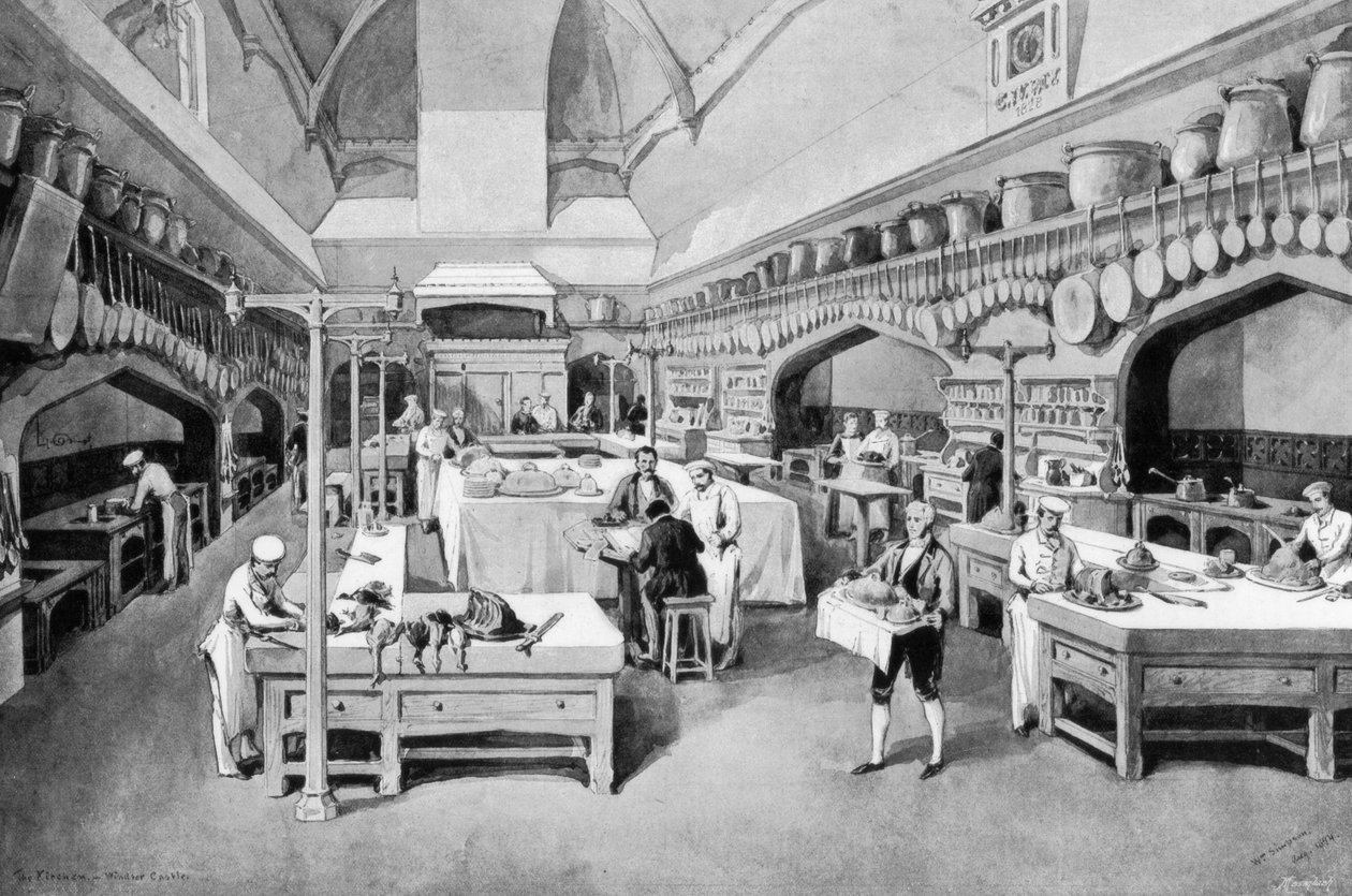 Windsor Castle kök vid jul, 1894. av William Crimea Simpson