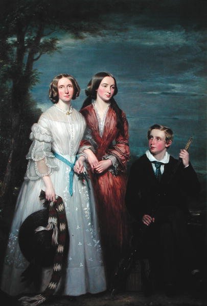 Fröknarna Smith och Master Smith från Crooksfield, Berwickshire av William Smellie Watson