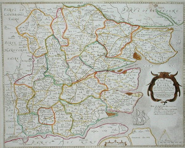 En ny karta över grevskapet Essex, publicerad av Henry Overton av William Smith