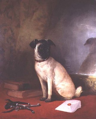 Reflektion - porträtt av en mops av William Snr. Shayer