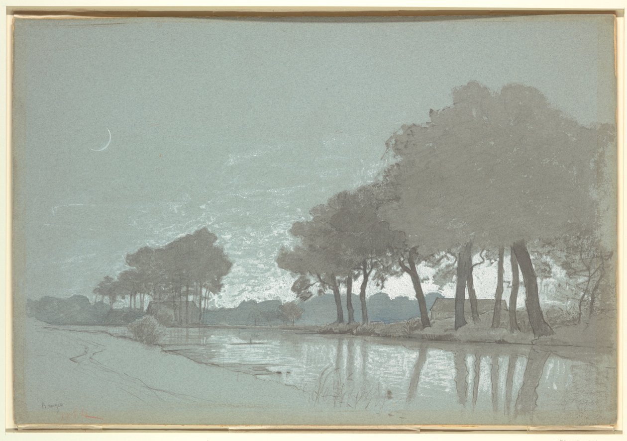 Kanalscen Nära Brygge, Belgien av William Stanley Haseltine