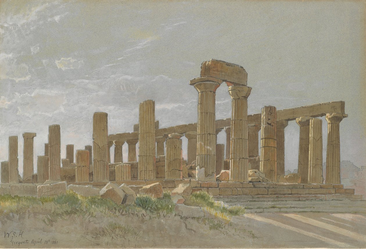 Girgenti Juno Lacinias tempel i Agrigentum, 1881 av William Stanley Haseltine