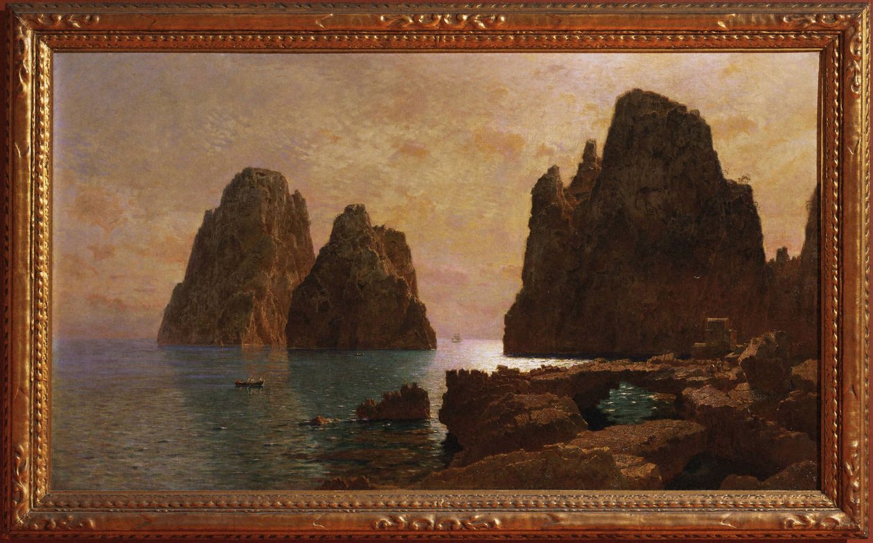 Ön Capri: Faraglioni-klipporna av William Stanley Haseltine