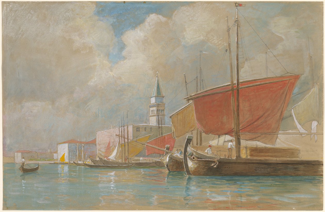 Frakt längs Molo i Venedig av William Stanley Haseltine