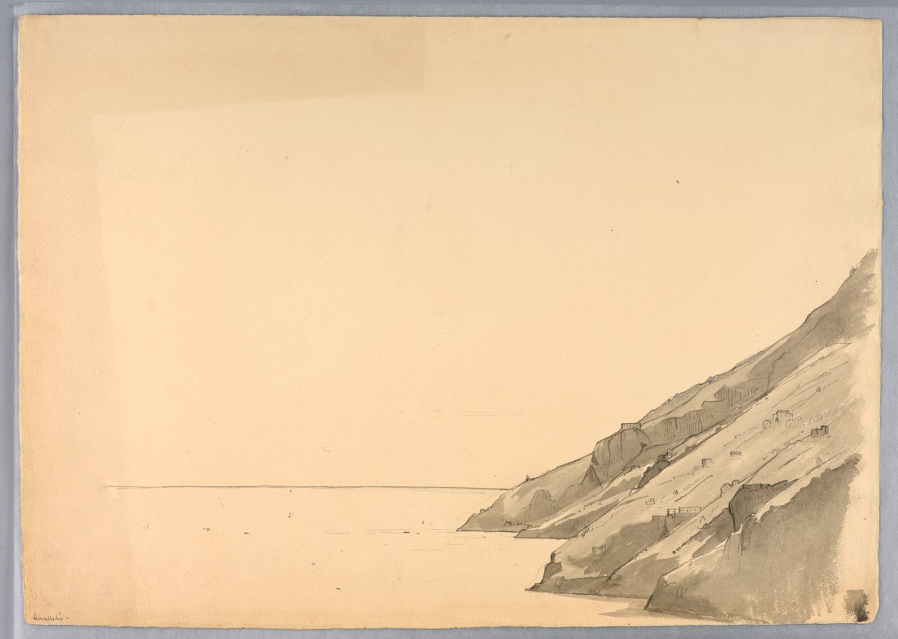 Studie av kustklippan, Amalphi, Italien av William Stanley Haseltine