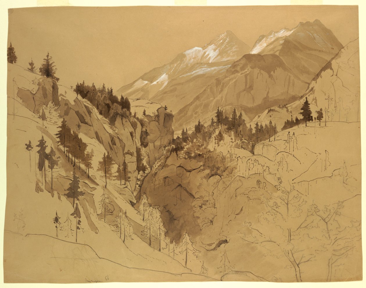 Studie av landskap, Meiringen, Schweiz av William Stanley Haseltine