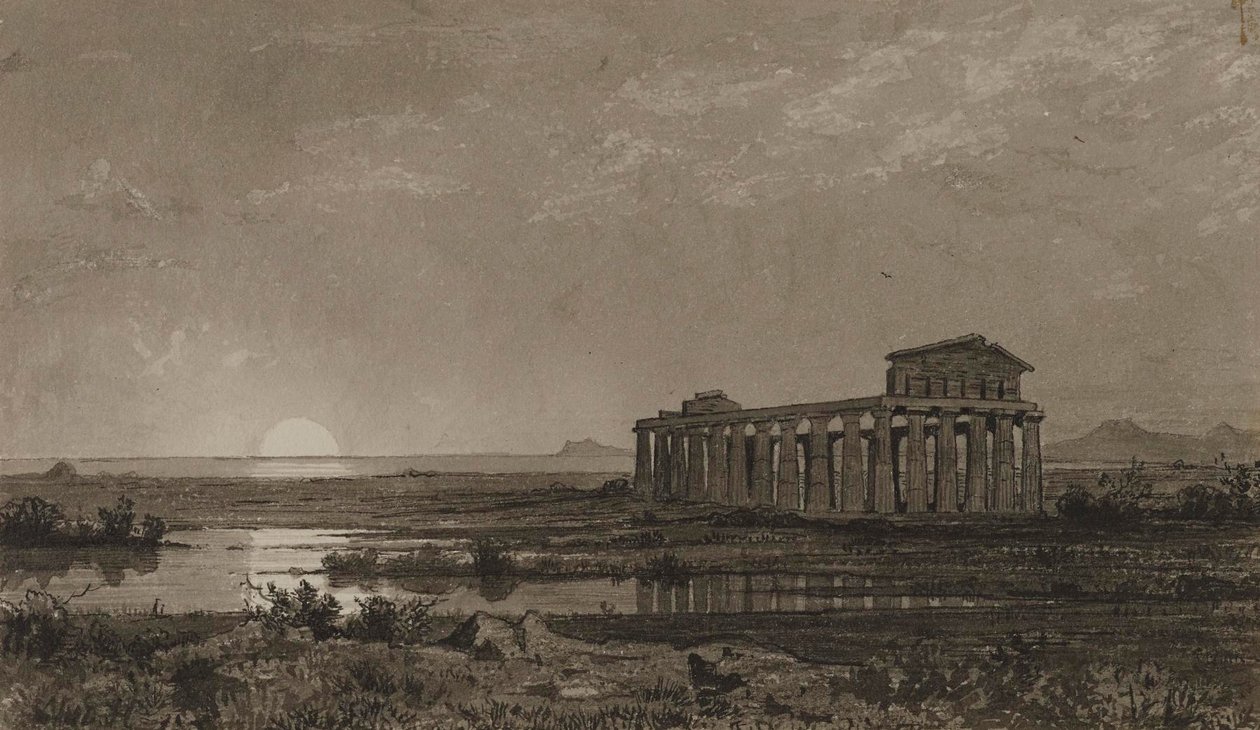 Ceres tempel i Paestum (Athenas tempel) av William Stanley Haseltine