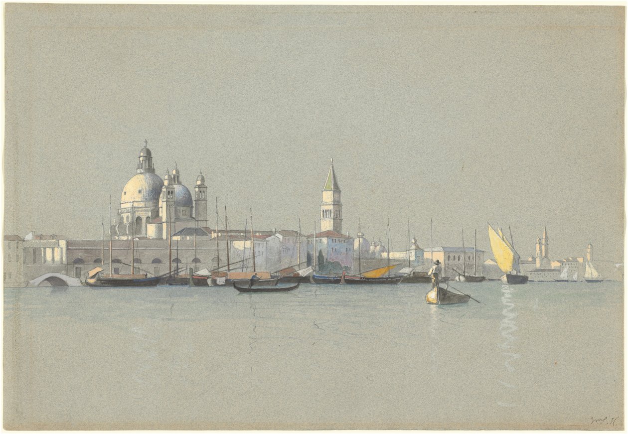 Utsikt över Giudecca-kanalen mot Salute och Campanile of San Marco av William Stanley Haseltine