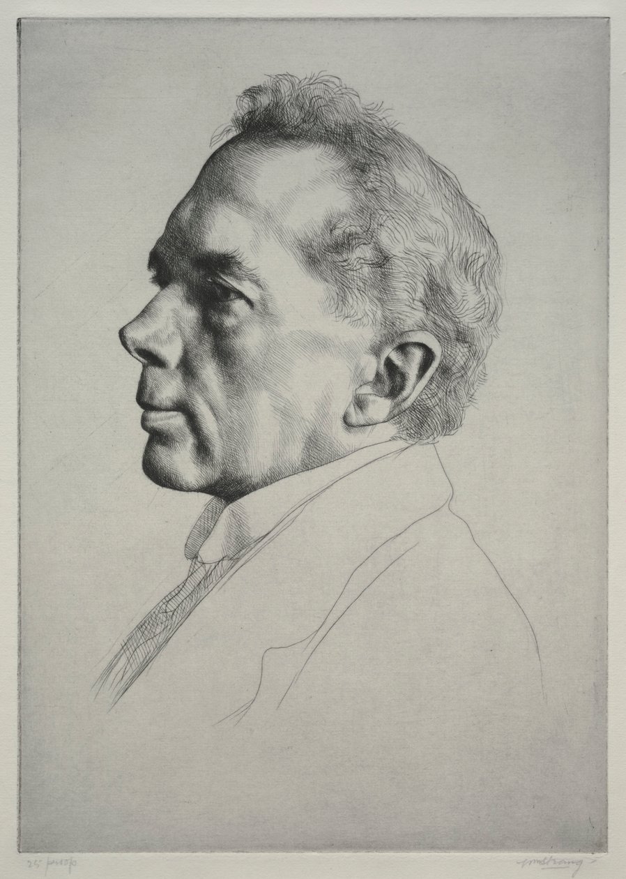 Campbell Dodgson, Profil till vänster, 1919. av William Strang