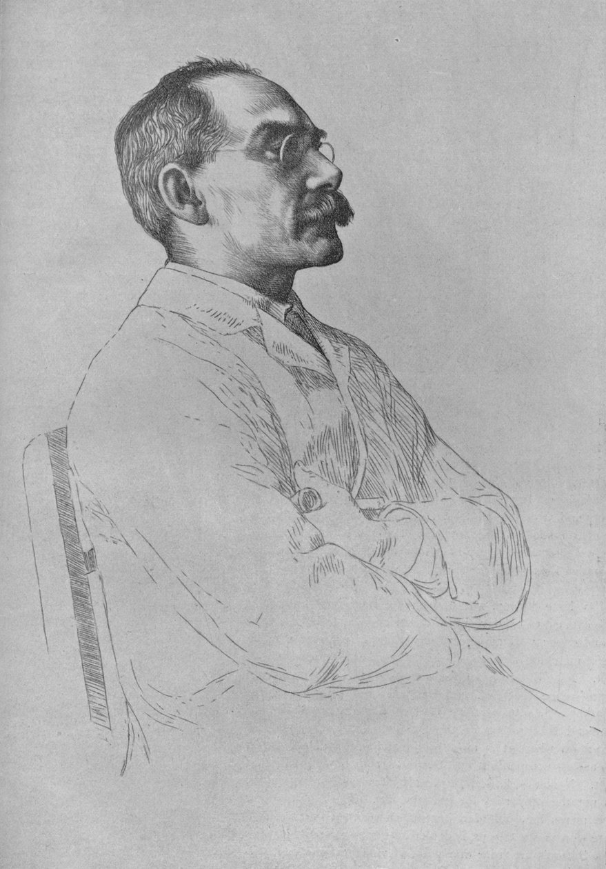 Porträtt av Rudyard Kipling, 1898, 1906 av William Strang