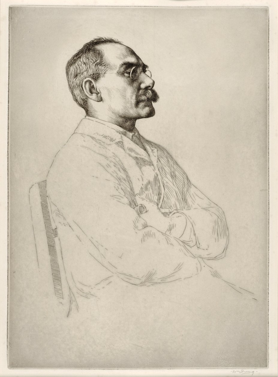 Rudyard Kipling (1865 - 1936), pub. 1898 av William Strang