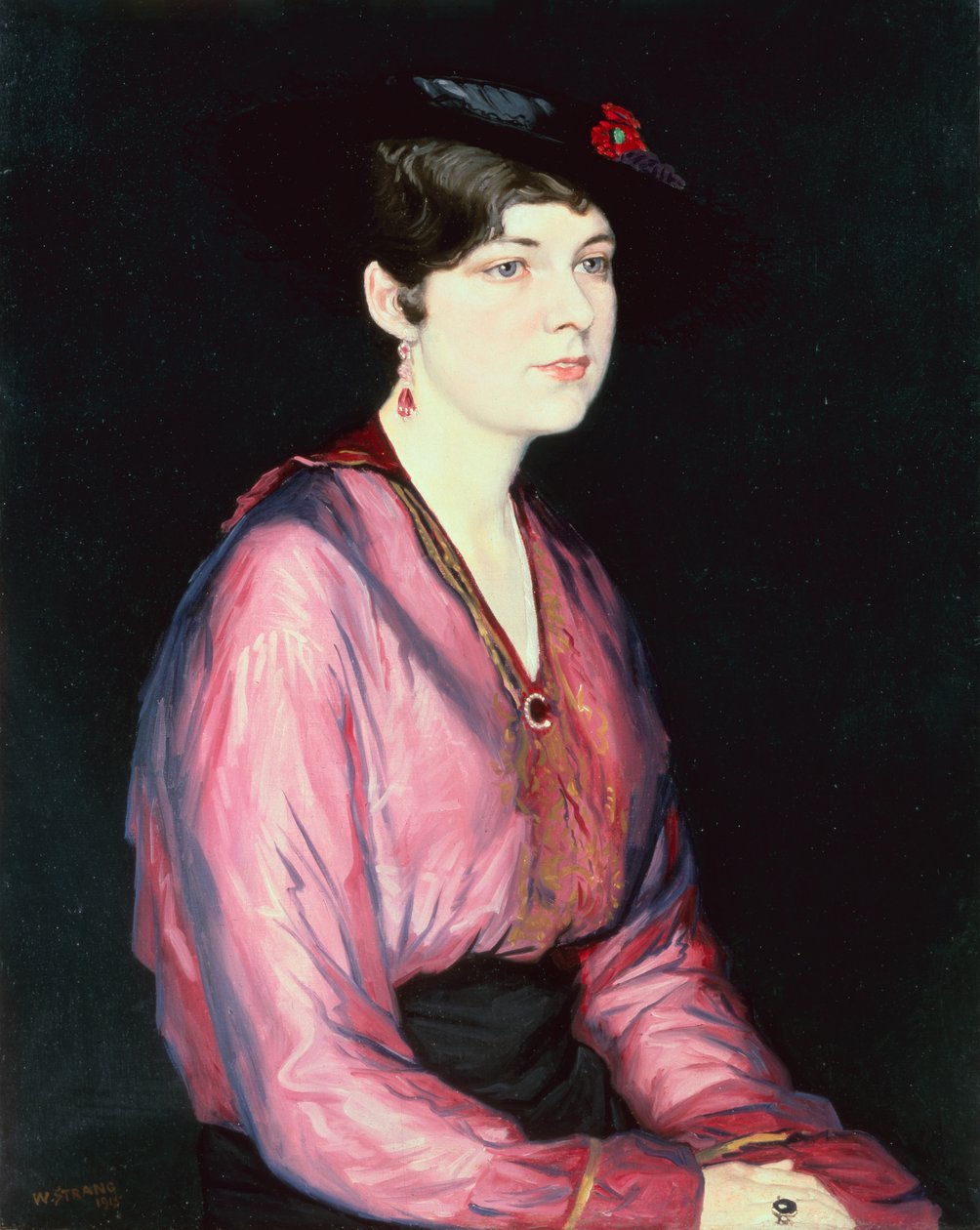 Den rosa blusen, porträtt av Sylvia Parsons av William Strang