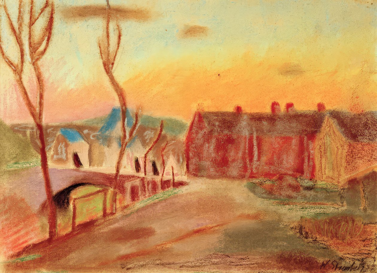 Dorfweg i Rosa av William Straube