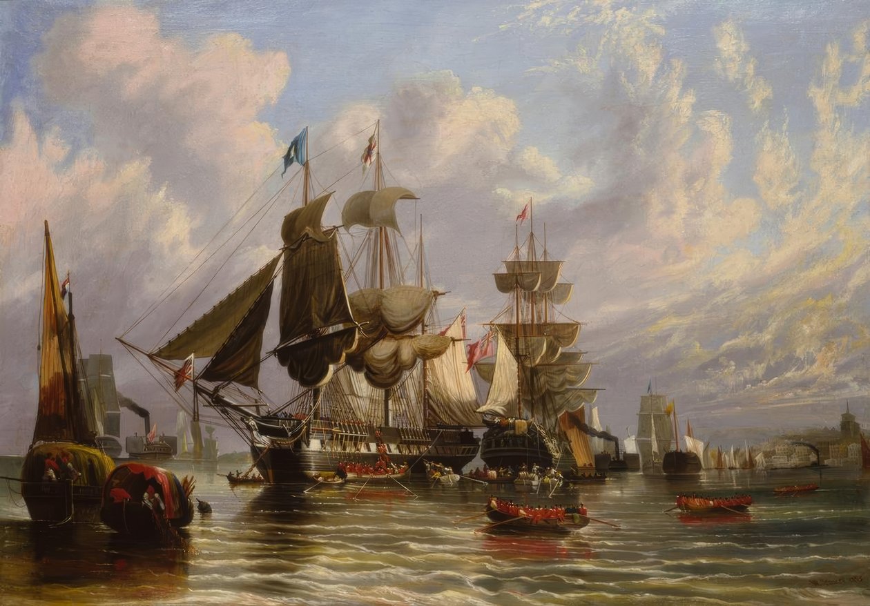 Krimkriget, embarkering av engelska trupper, 1855 / Gem. v. W.Stuart av William Stuart