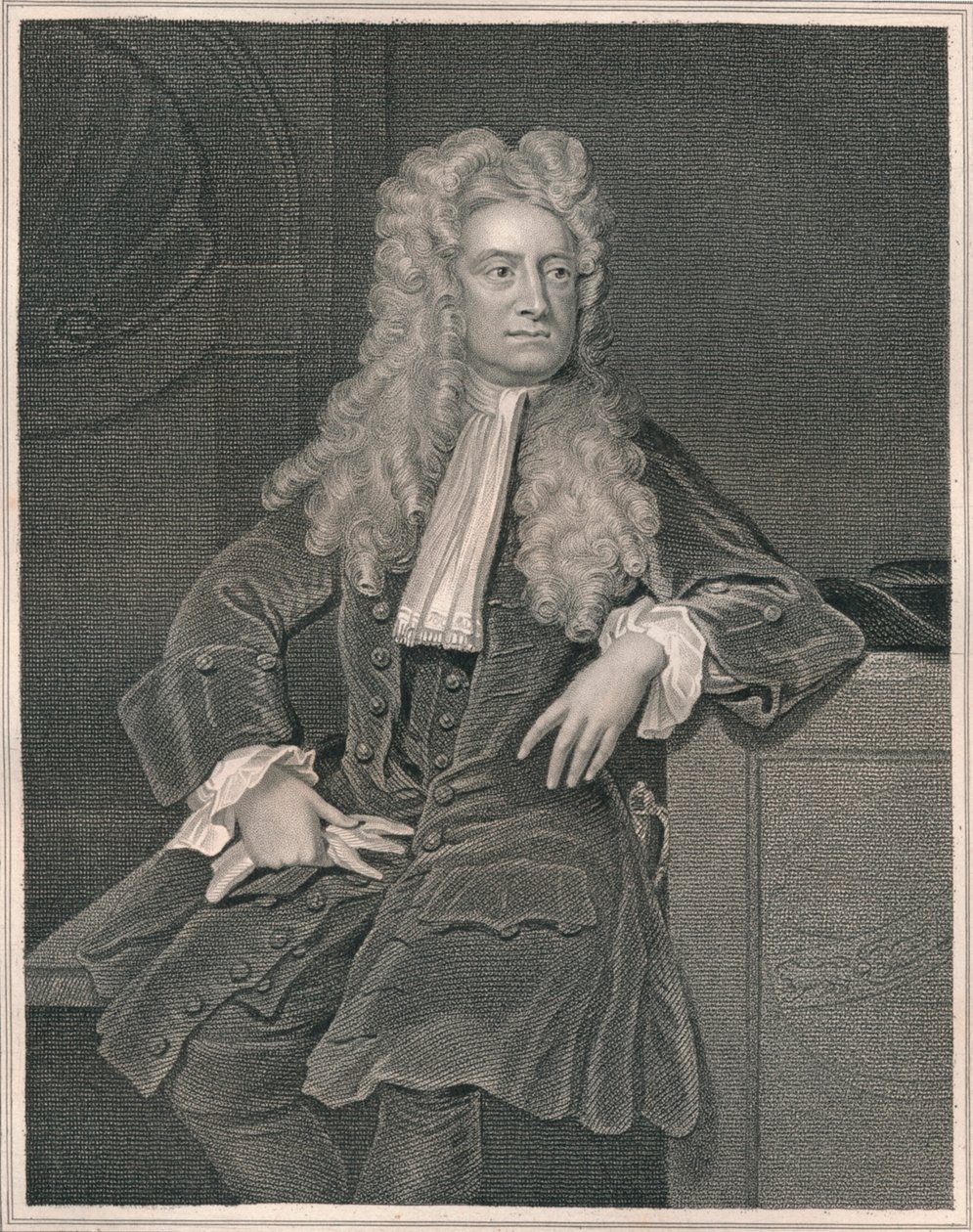 Sir Isaac Newton, c1700, början av mitten av 1800-talet. av William Thomas Fry