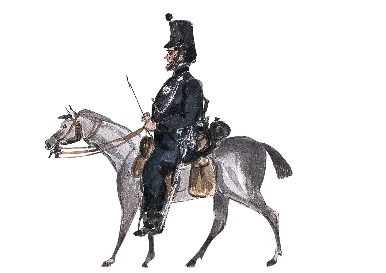"Dr S från Rifle Brigade, på linjen i mars"   (teckning) av William Thomas Markham