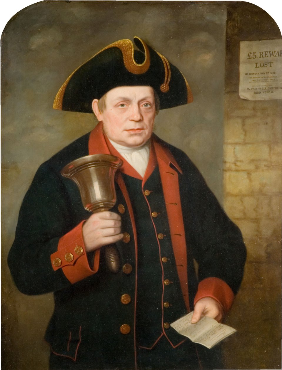Porträtt av Jacob Wilson 1799-1882 Last Birmingham Town Crier, 1868-69. av William Thomas Roden