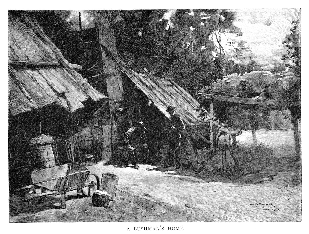 A Bushmans Home, Australien, 1886. av William Thomas Smedley
