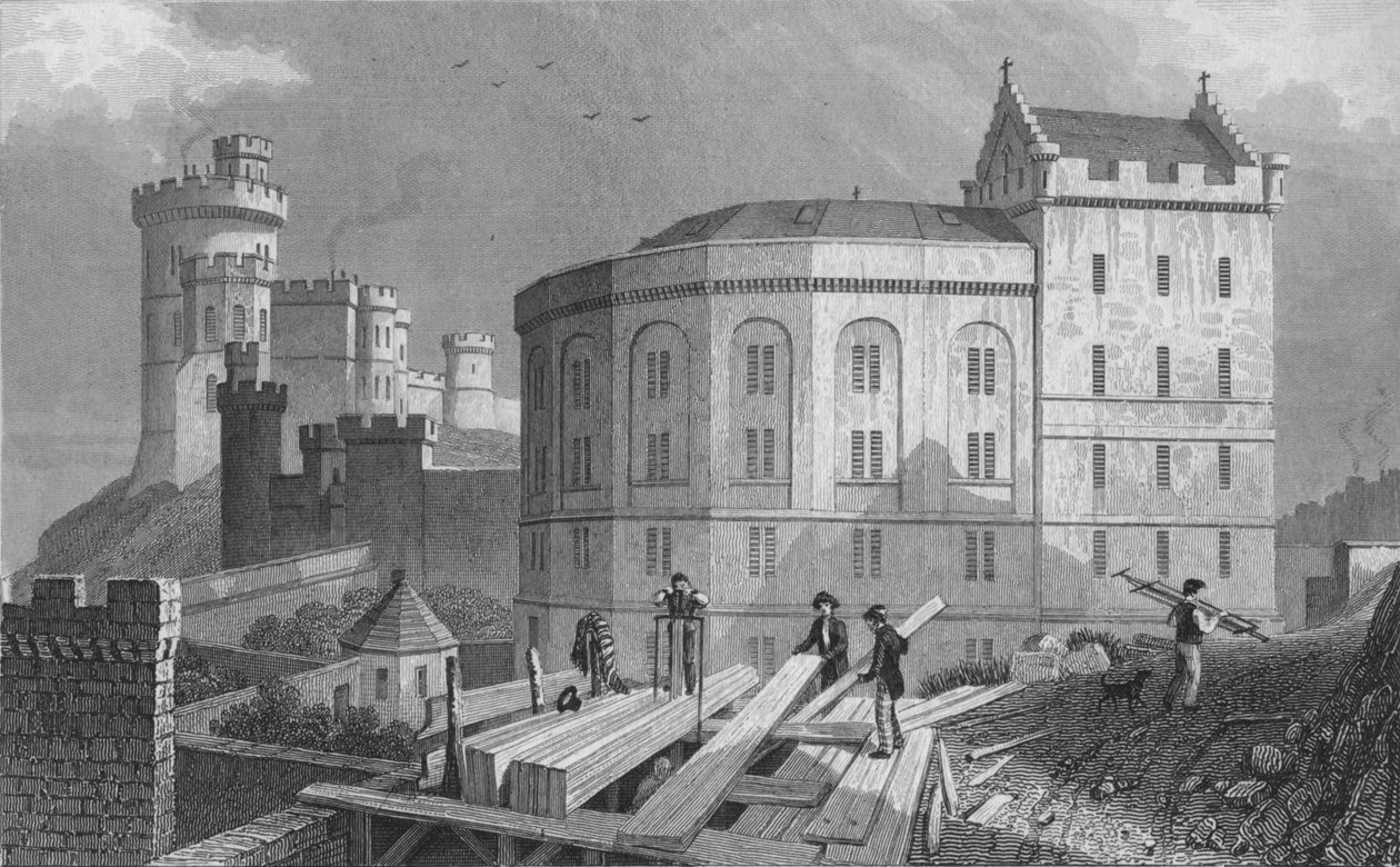 East End of the Bridewell och Jail Governors House, Edinburgh, 1829 av William Tombleson