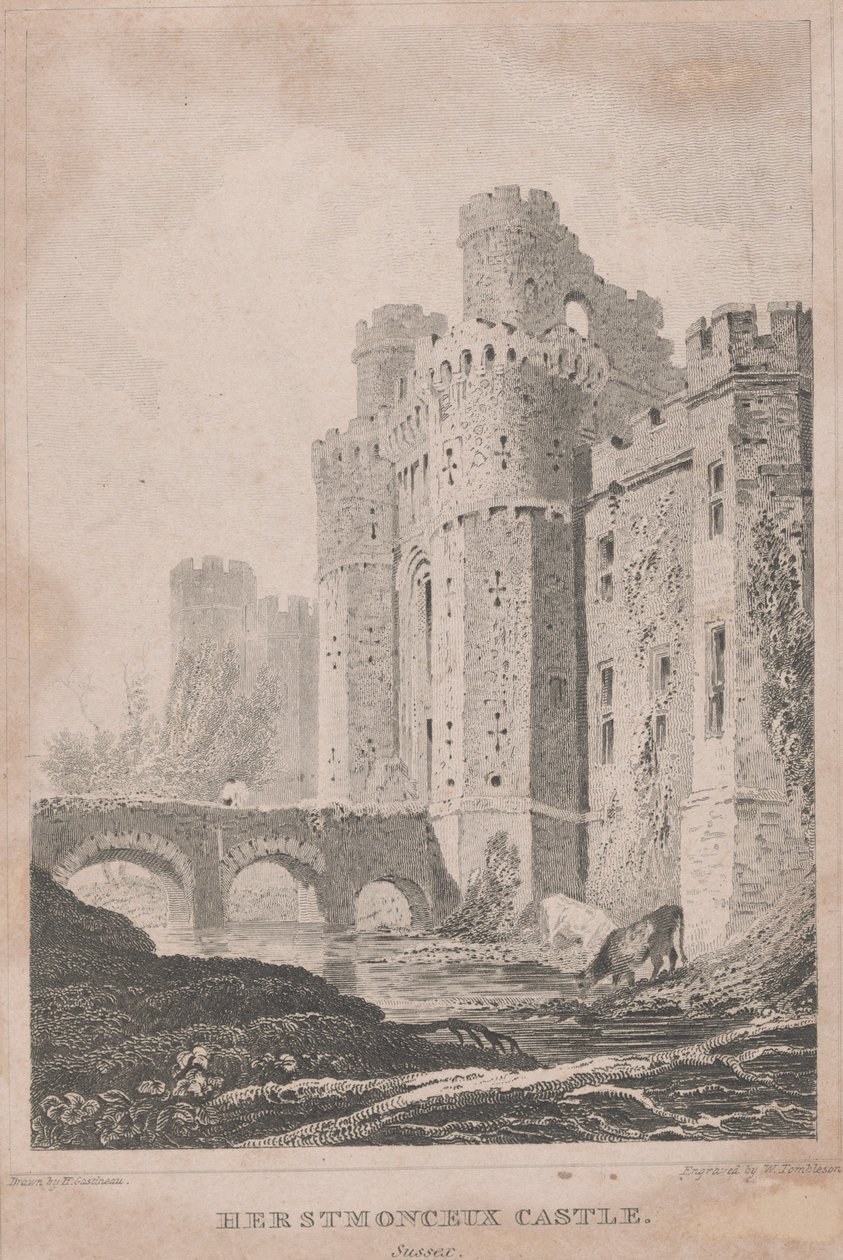 Herstmonceux slott, Sussex av William Tombleson