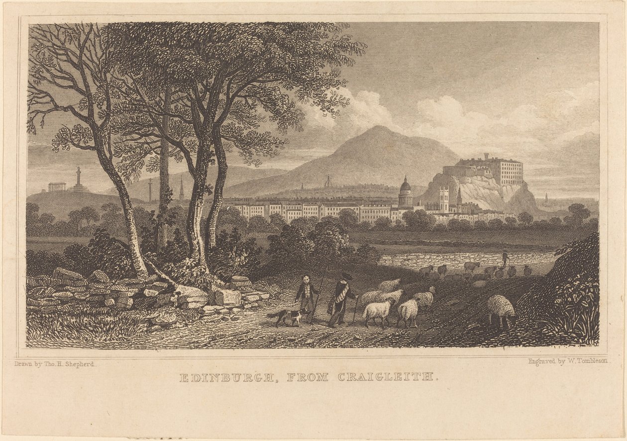 Edinburgh, från Craigleith av William Tombleson after Thomas Hosmer Shepherd
