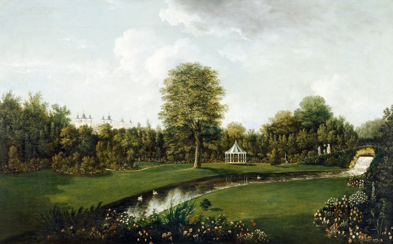 Utsikt från Tea Bridge (olja på duk) av William Tomkins