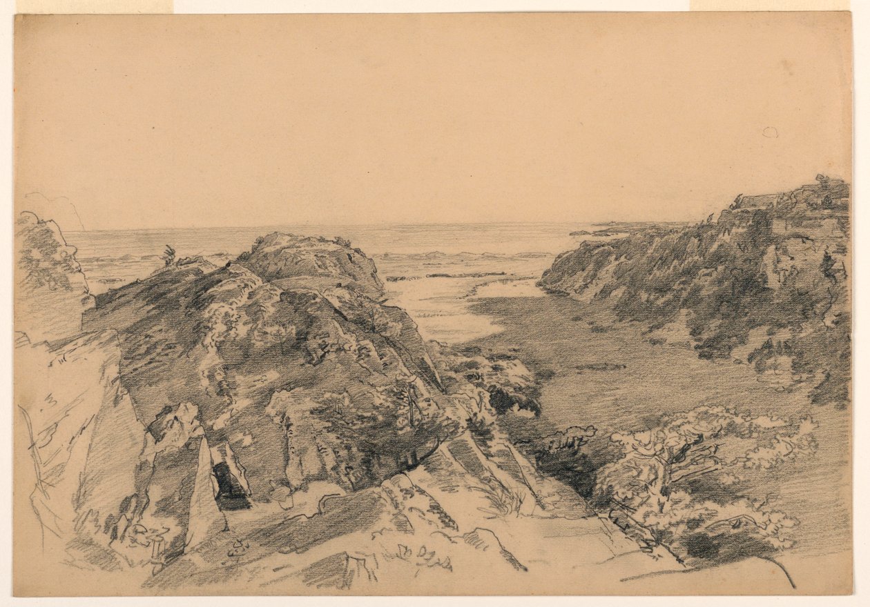 Teckning, Paradiset och skärselden, Middletown, Rhode Island, ca 1875-80 av William Trost Richards