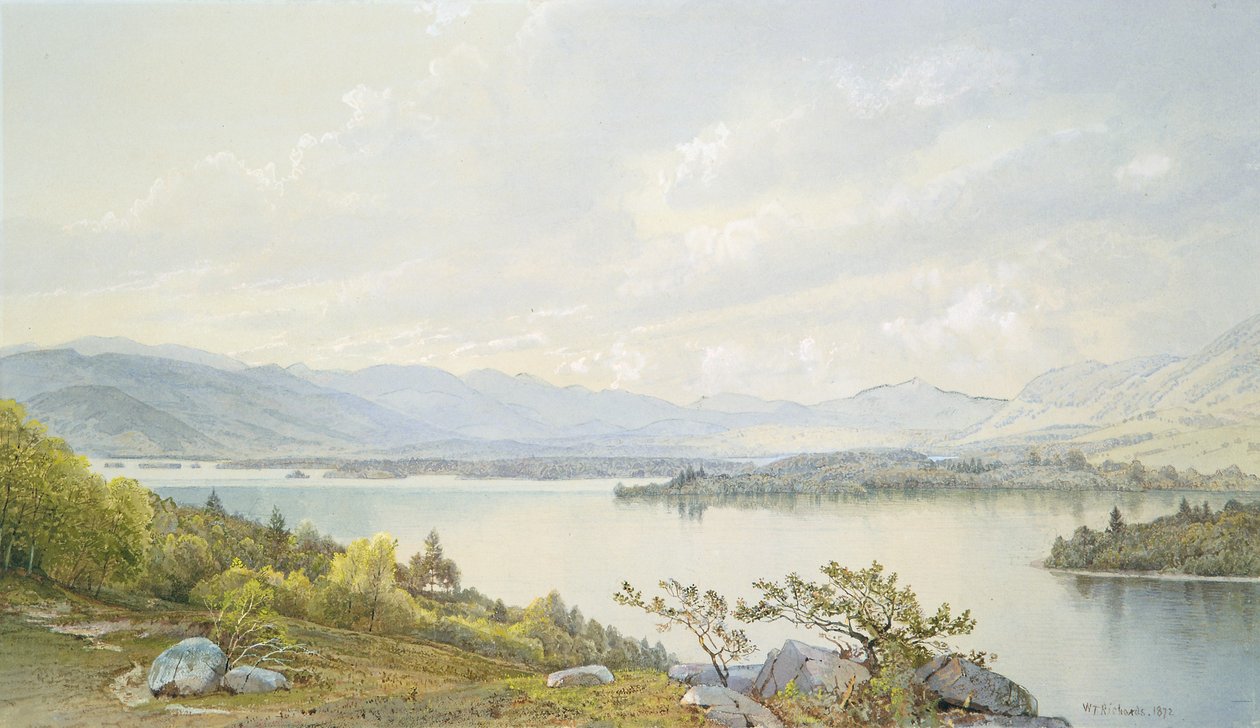 Squam Lake och Sandwich Mountains av William Trost Richards
