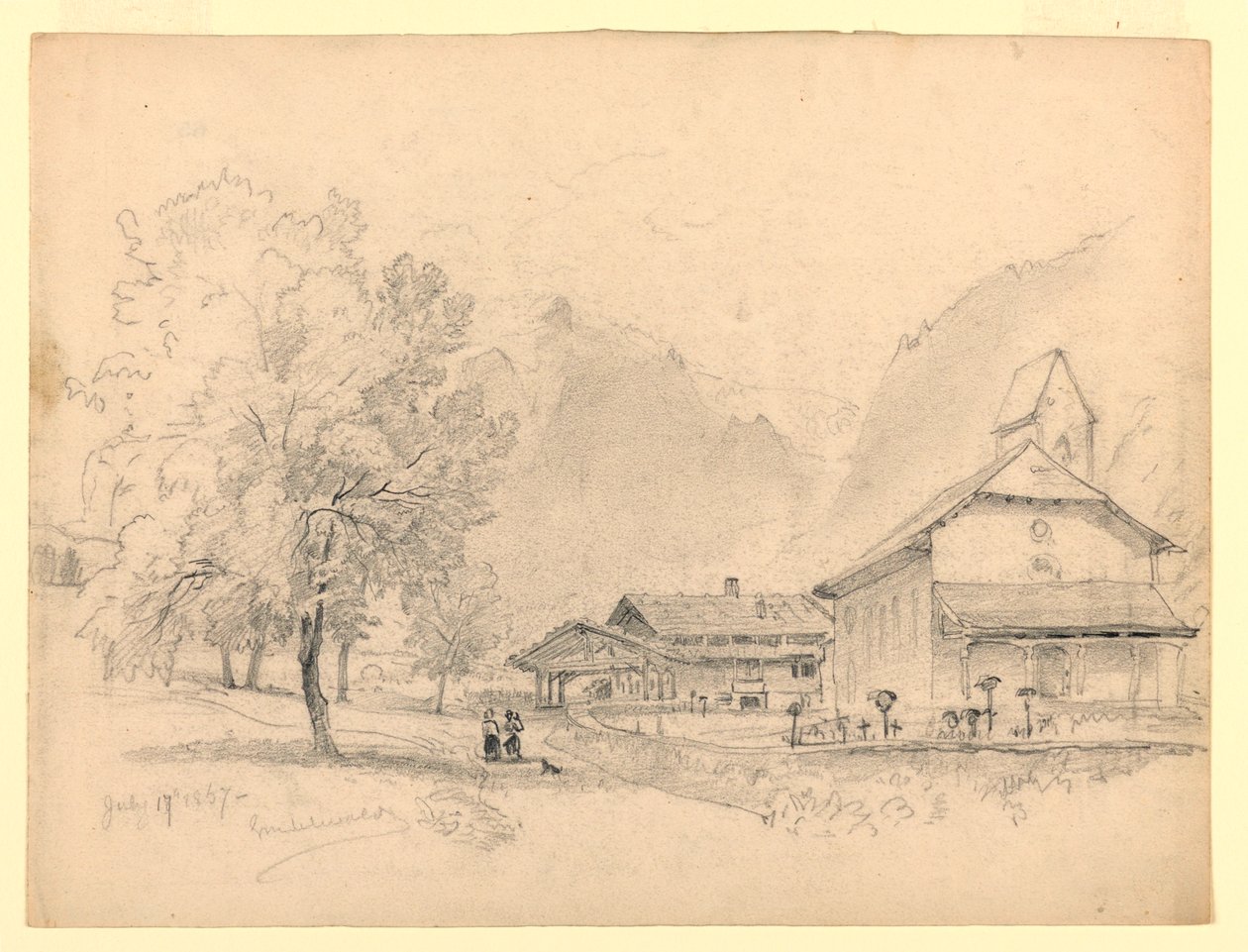 Landskap, Grindelwald, Schweiz av William Trost Richards