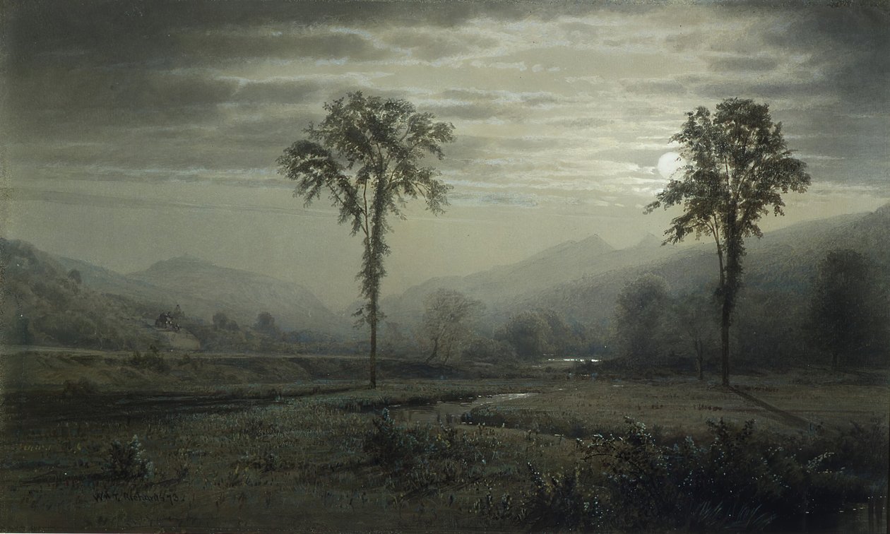 Månsken på Mount Lafayette, New Hampshire, 1873. av William Trost Richards