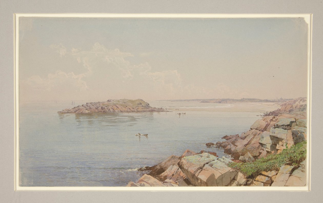 Scen på Narragansett Bay (?) av William Trost Richards