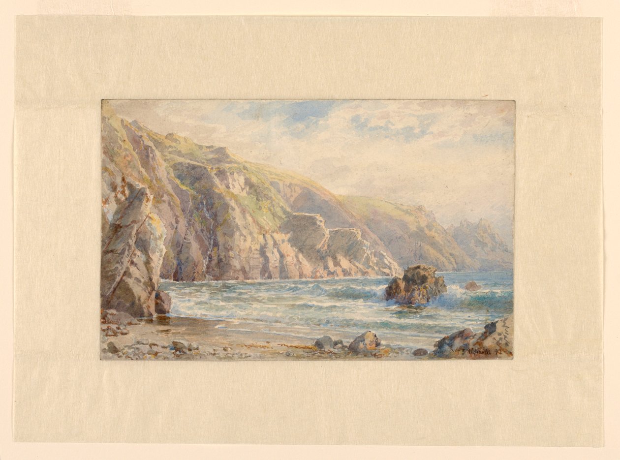 Studie för "Moulin Huet Bay, Guernsey" av William Trost Richards