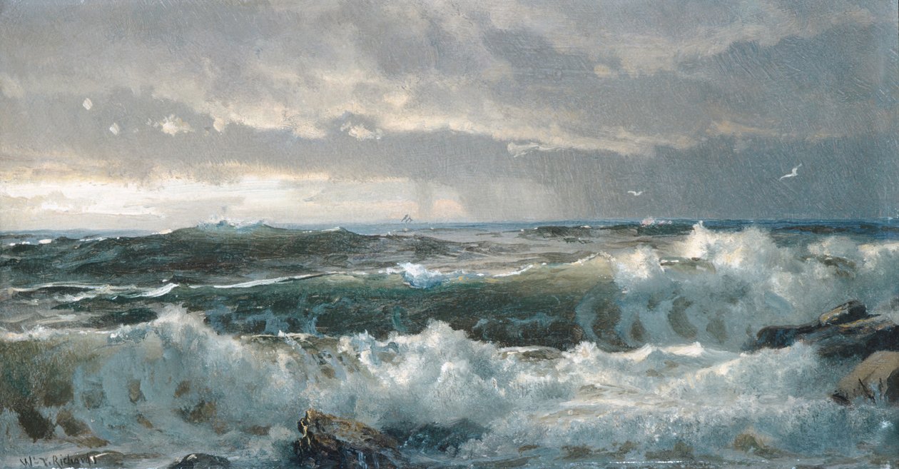 Surf on Rocks, 1890-talet. av William Trost Richards