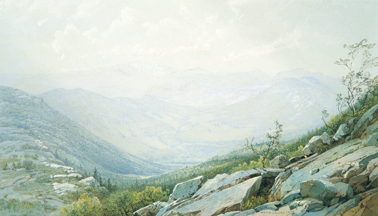 Mount Washington-kedjan, sedd från Mount Kearsarge av William Trost Richards