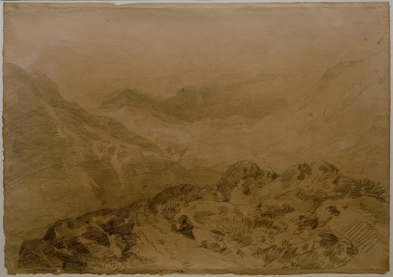 A Rocky Pass between Mountains (Glen Croe, with Slopes of Ben Arthur: Ben an Lochain) av Joseph Mallord William Turner