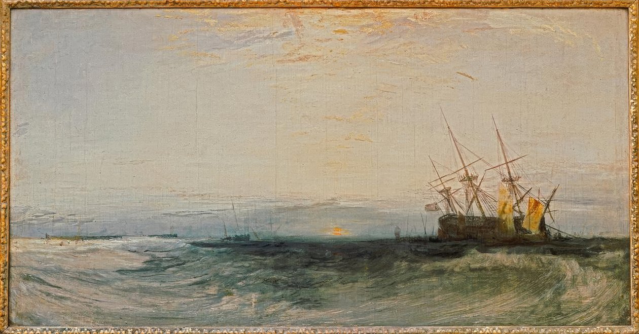 Ett fartyg på grund av Joseph Mallord William Turner