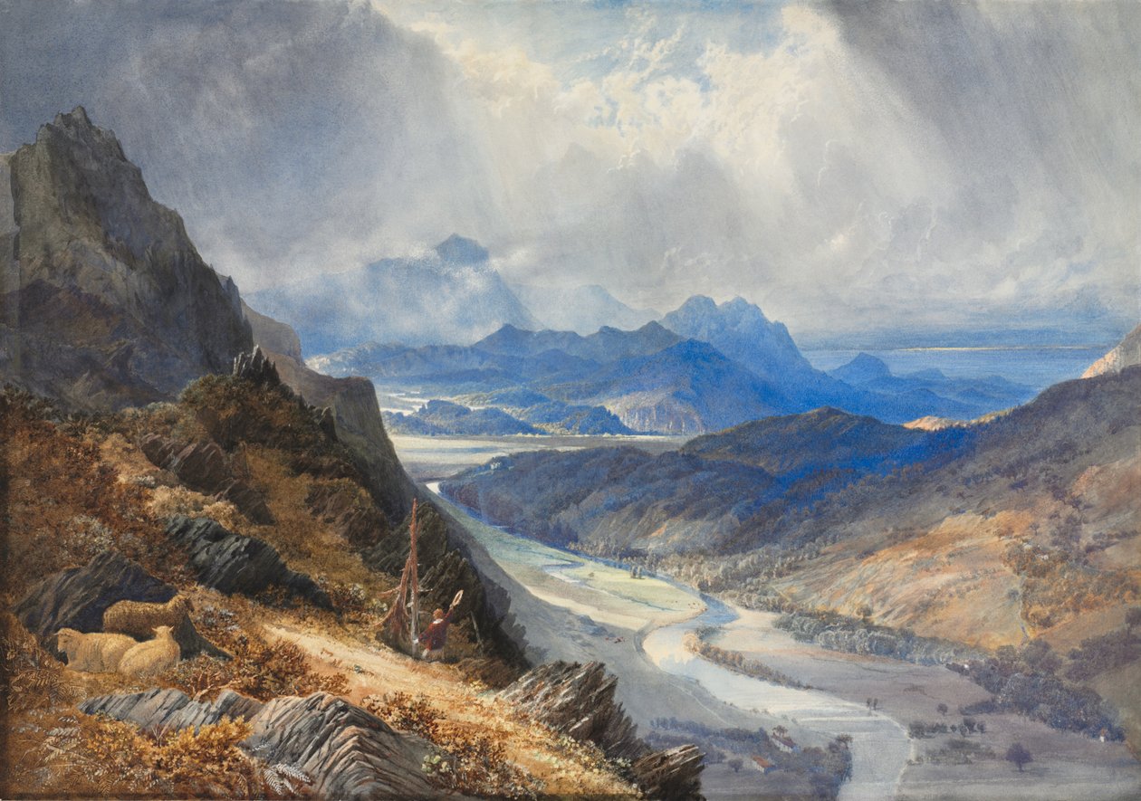A View from Moel Cynwich: Looking Over the Vale of Afon Mawddach and Toward Cader Idris av Joseph Mallord William Turner