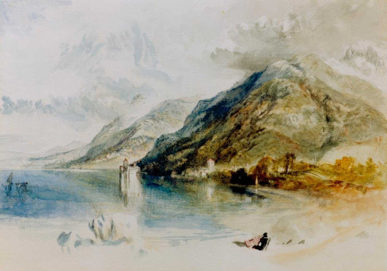 Slottet Chillon vid Genèvesjön, ge av Joseph Mallord William Turner
