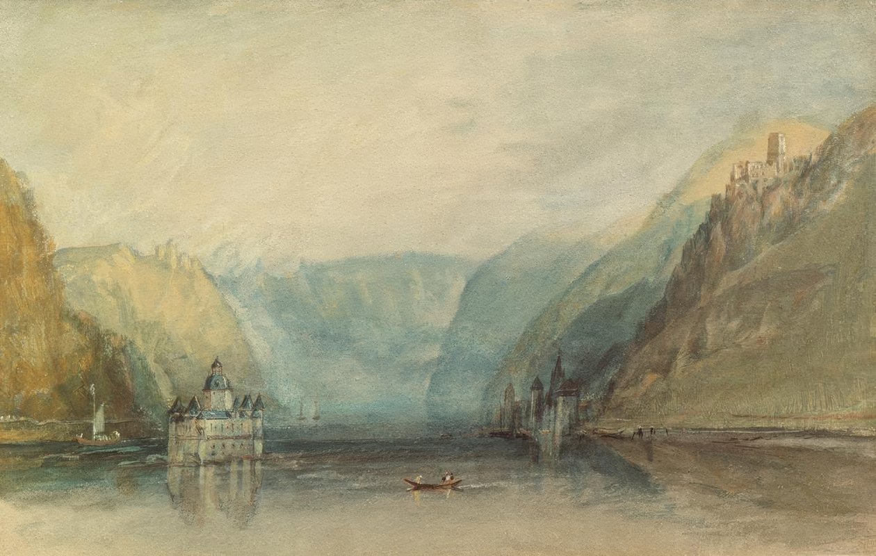 Pfalz nära Kaub av Joseph Mallord William Turner