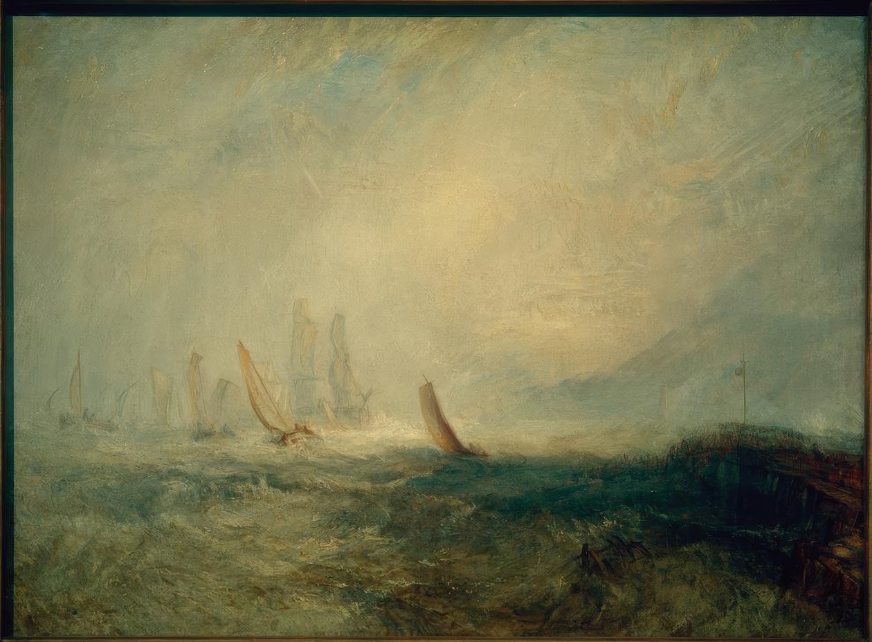 Fiskebåtar som tar ett handikappat fartyg till Port Ruysdael av Joseph Mallord William Turner