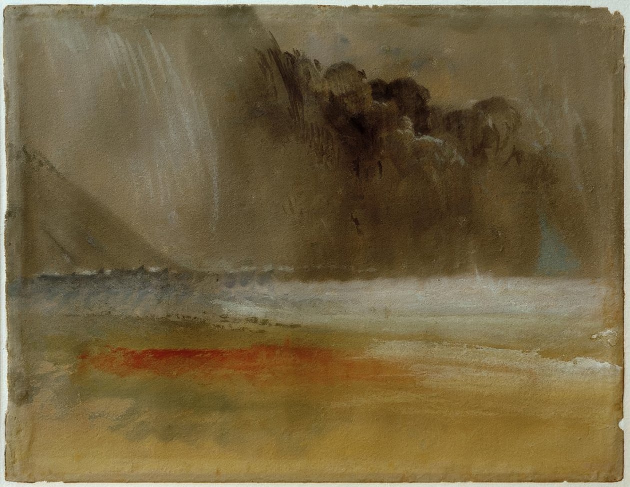 Högt åskmoln över hav och sand av Joseph Mallord William Turner