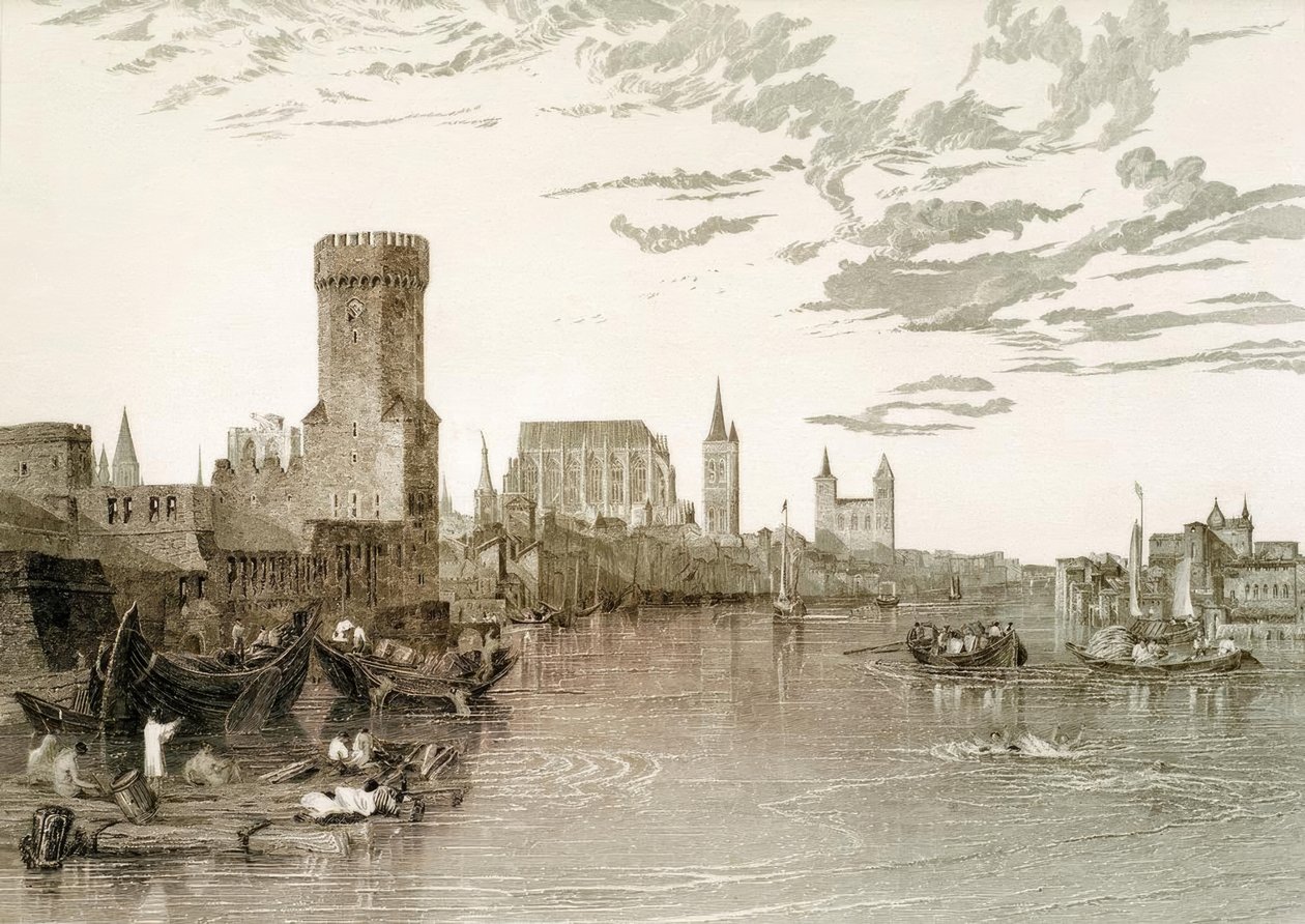 Köln sett från floden av Joseph Mallord William Turner