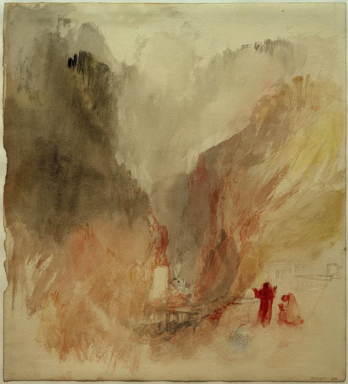 Uppåt i ravinen vid Pre-Saint Didier av Joseph Mallord William Turner