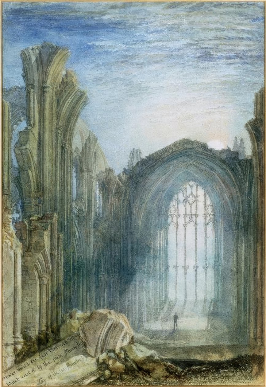 Melrose Abbey: En illustration till Sir Walter Scotts The La av Joseph Mallord William Turner