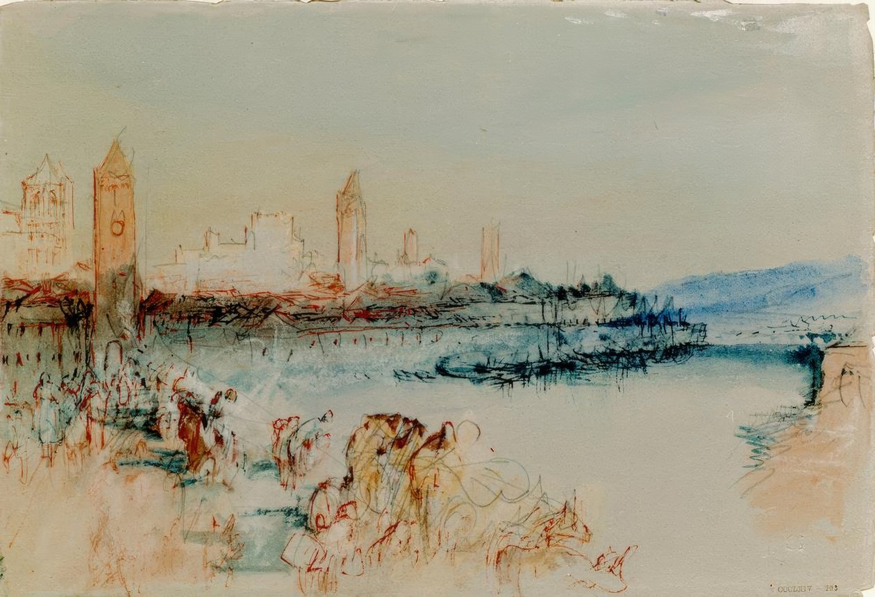 Regensburg sett från bron av Joseph Mallord William Turner