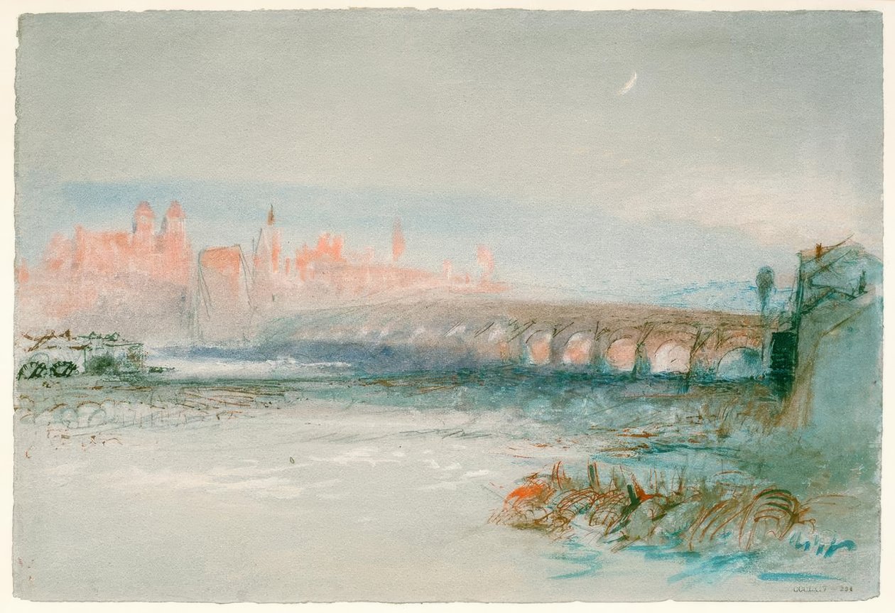 Regensburg sett från andra sidan Donau av Joseph Mallord William Turner