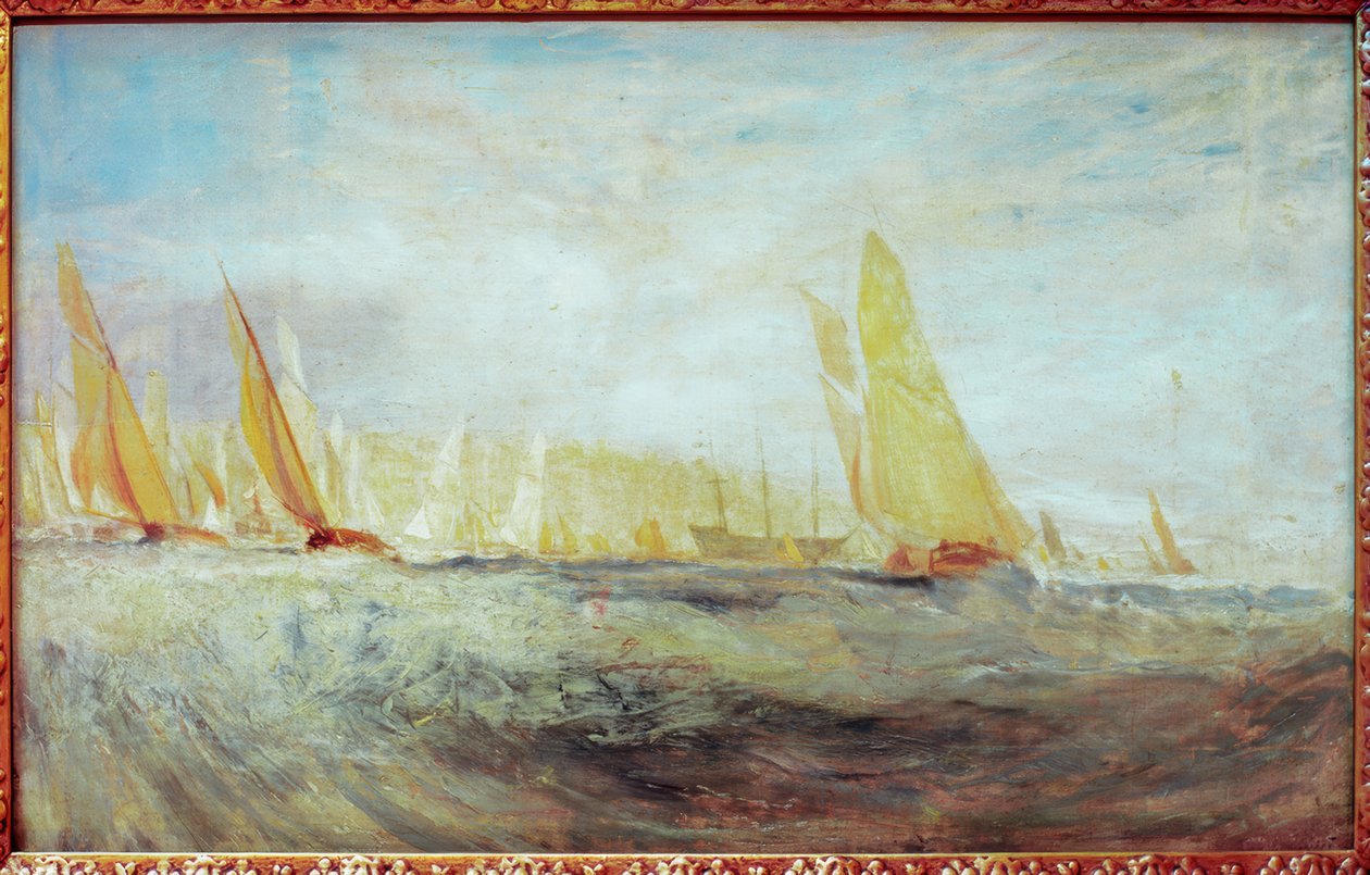 Skiss för East Cowes Castle: Regattan slår mot fönstret av Joseph Mallord William Turner