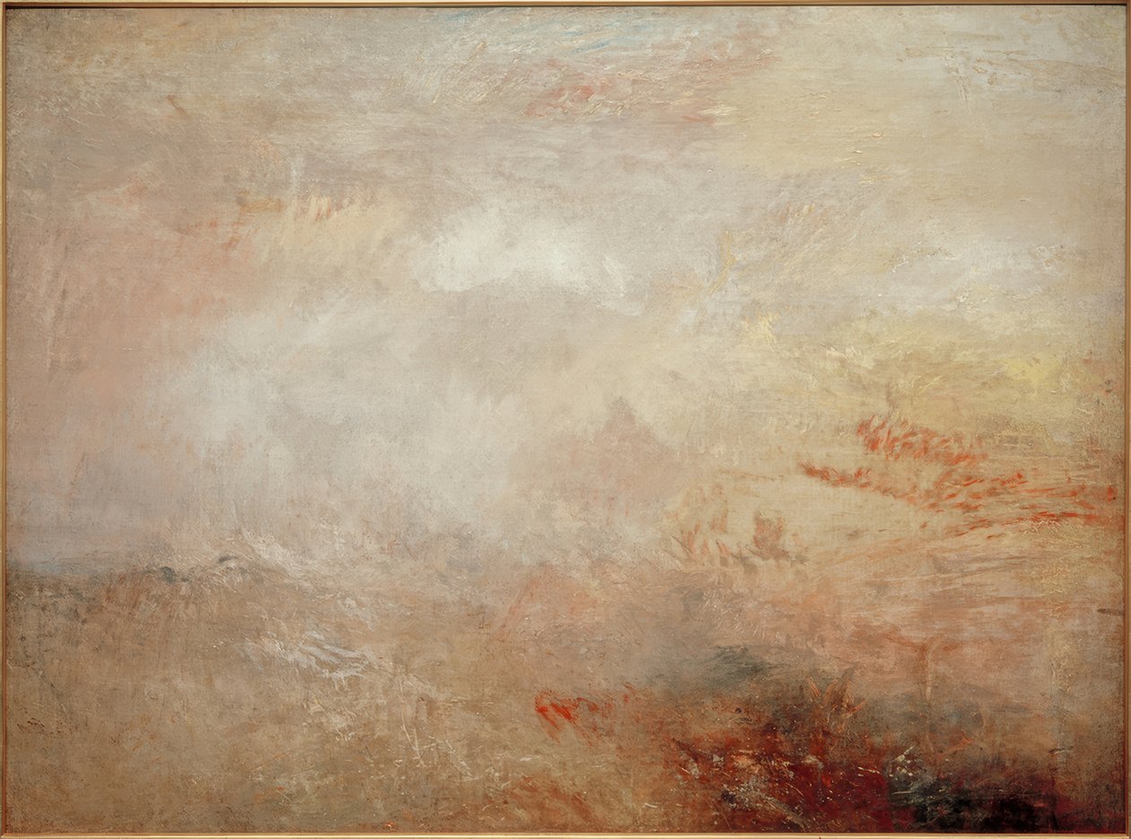 Stormigt hav med delfiner av Joseph Mallord William Turner