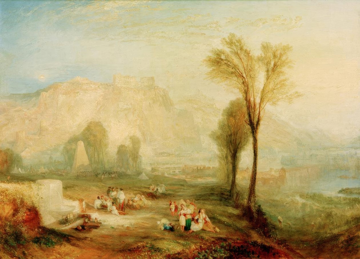 The Bright Stone of Honor (Ehrenbreitstein) och graven av av Joseph Mallord William Turner