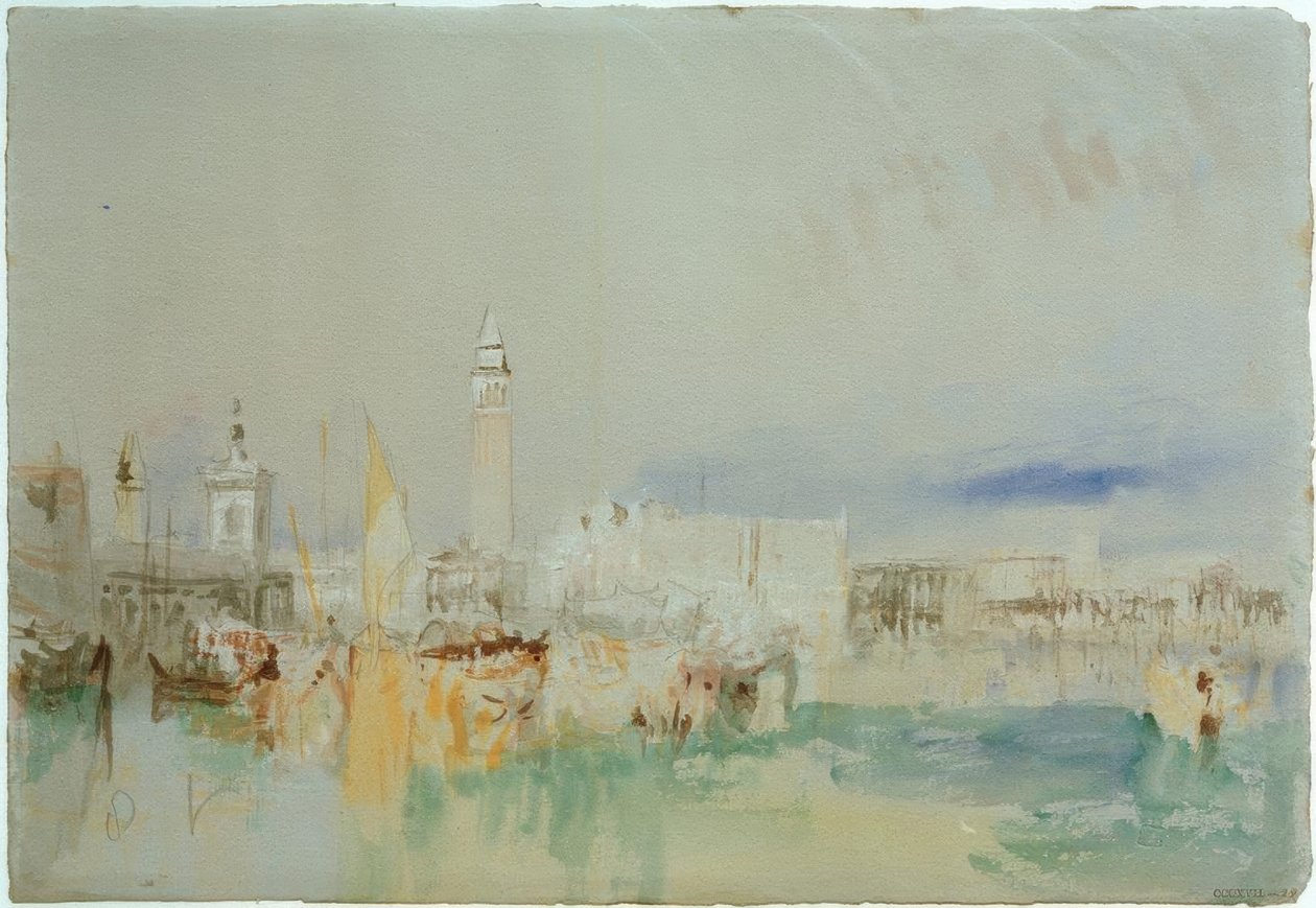 Dogana, Campanile of San Marco och Dogepalatset av Joseph Mallord William Turner